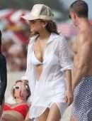 Giada De Laurentiis in White Bikini at Beach in Miami
