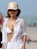 Giada De Laurentiis in White Bikini at Beach in Miami