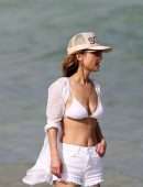 Giada De Laurentiis in White Bikini at Beach in Miami