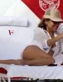 Giada De Laurentiis in White Bikini at Beach in Miami