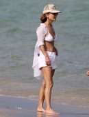 Giada De Laurentiis in White Bikini at Beach in Miami