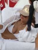 Giada De Laurentiis in White Bikini at Beach in Miami