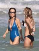 Giada De Laurentiis in Swimsuit Wardrobe Malfunction at a Beach in Miami