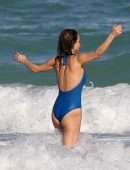 Giada De Laurentiis in Swimsuit Wardrobe Malfunction at a Beach in Miami