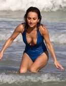 Giada De Laurentiis in Swimsuit Wardrobe Malfunction at a Beach in Miami