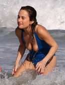 Giada De Laurentiis in Swimsuit Wardrobe Malfunction at a Beach in Miami
