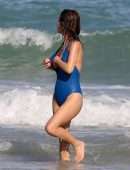 Giada De Laurentiis in Swimsuit Wardrobe Malfunction at a Beach in Miami