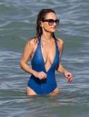 Giada De Laurentiis in Swimsuit Wardrobe Malfunction at a Beach in Miami