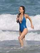 Giada De Laurentiis in Swimsuit Wardrobe Malfunction at a Beach in Miami