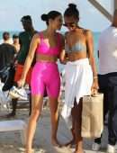 Jasmine Tookes, Shanina Shaik and Lais Ribeiro on the Beach in Miami