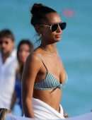 Jasmine Tookes, Shanina Shaik and Lais Ribeiro on the Beach in Miami