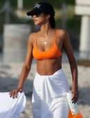 Jasmine Tookes, Shanina Shaik and Lais Ribeiro on the Beach in Miami