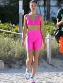 Jasmine Tookes, Shanina Shaik and Lais Ribeiro on the Beach in Miami
