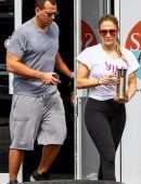 Jennifer Lopez in Spandex with Alex Rodriguez Hit the Gym in Miami