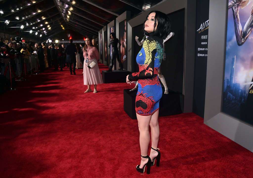 Lana Condor at the Premiere of "Alita: Battle Angel" in Los Angeles