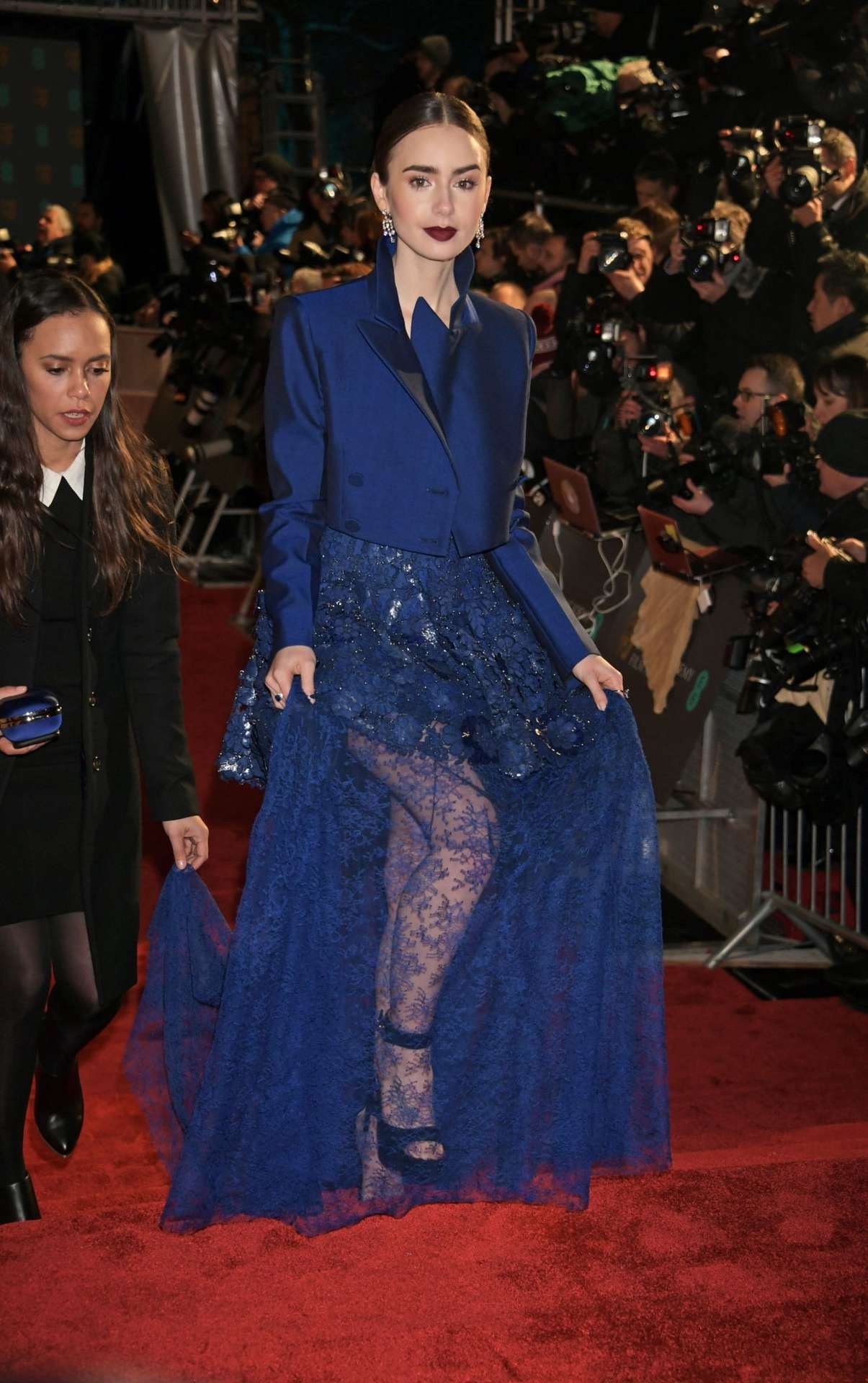 Lily Collins at EE British Academy Film Awards 2019 in London