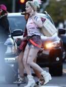 Margot Robbie and Mary Elizabeth Winstead on the Set of 'Birds of Prey' in LA
