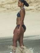 Mya in Bikini at Beach in Barbados