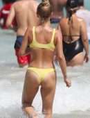 Sailor Brinkley Cook in Yellow Bikini at a Beach in Sydney