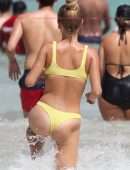 Sailor Brinkley Cook in Yellow Bikini at a Beach in Sydney