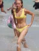 Sailor Brinkley Cook in Yellow Bikini at a Beach in Sydney