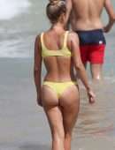 Sailor Brinkley Cook in Yellow Bikini at a Beach in Sydney
