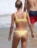 Sailor Brinkley Cook in Yellow Bikini at a Beach in Sydney