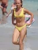 Sailor Brinkley Cook in Yellow Bikini at a Beach in Sydney