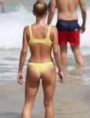 Sailor Brinkley Cook in Yellow Bikini at a Beach in Sydney