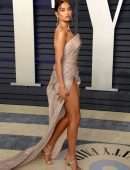 Shanina Shaik Upskirt at 2019 Vanity Fair Oscar Party in Beverly Hills
