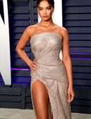 Shanina Shaik Upskirt at 2019 Vanity Fair Oscar Party in Beverly Hills