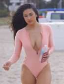 Tao Wickrath in Swimsuit on the Beach in Miami