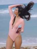Tao Wickrath in Swimsuit on the Beach in Miami