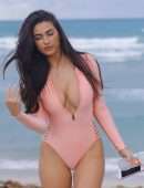 Tao Wickrath in Swimsuit on the Beach in Miami