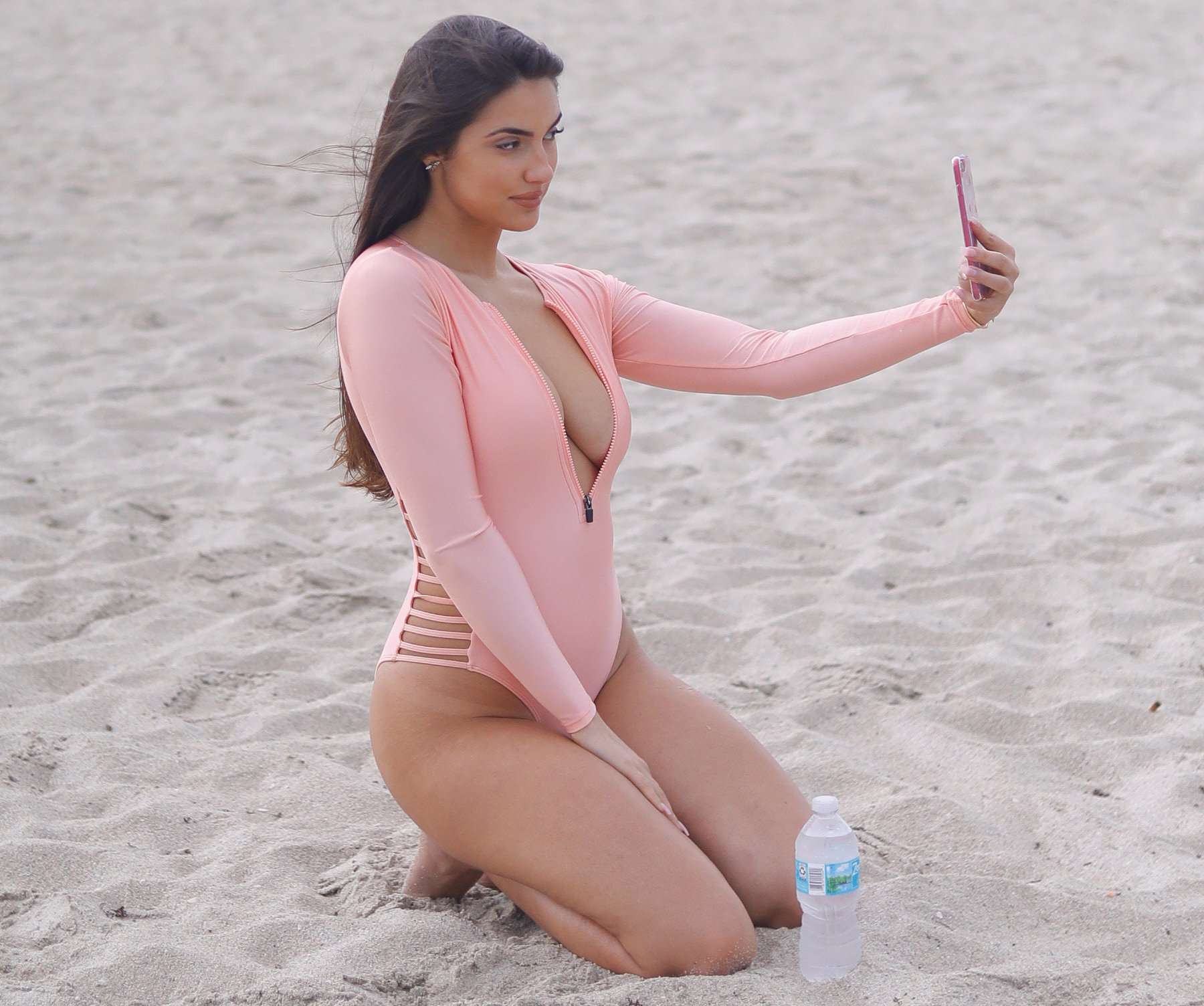 Tao Wickrath in Swimsuit on the Beach in Miami