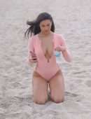 Tao Wickrath in Swimsuit on the Beach in Miami