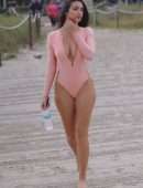 Tao Wickrath in Swimsuit on the Beach in Miami