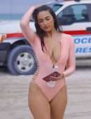 Tao Wickrath in Swimsuit on the Beach in Miami