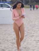 Tao Wickrath in Swimsuit on the Beach in Miami