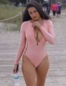 Tao Wickrath in Swimsuit on the Beach in Miami