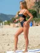 Alicia Oates at The Bachelor Contestant in a Black Swimsuit in Tenerife