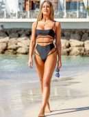 Alicia Oates at The Bachelor Contestant in a Black Swimsuit in Tenerife