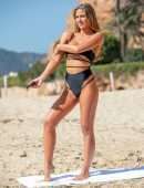 Alicia Oates at The Bachelor Contestant in a Black Swimsuit in Tenerife