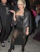 Bebe Rexha in See-through Dress, Out in West Hollywood