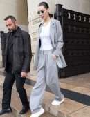 Bella Hadid Braless Out and About in Paris