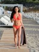 Casey Batchelor in Bikini at a Pool in Tenerife