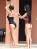 Demi Rose Mawby Booty, Black Swimsuit Photoshoot at a Pool in Phuket