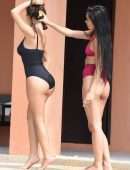 Demi Rose Mawby Booty, Black Swimsuit Photoshoot at a Pool in Phuket