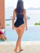 Demi Rose Mawby Booty, Black Swimsuit Photoshoot at a Pool in Phuket
