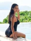 Demi Rose Mawby Booty, Black Swimsuit Photoshoot at a Pool in Phuket